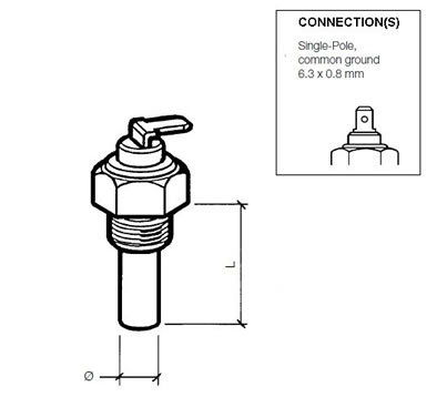 Oil temperature sender 150°C